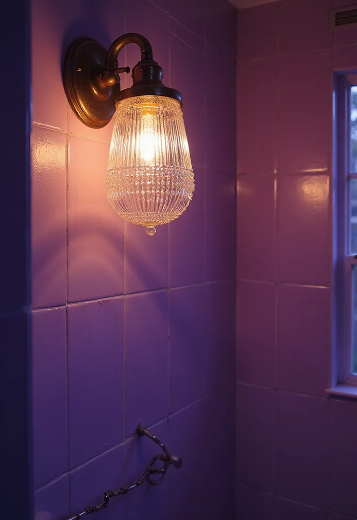 14 Purple Bathroom Accessories for a Chic Look - 12. Purple Accent Lighting