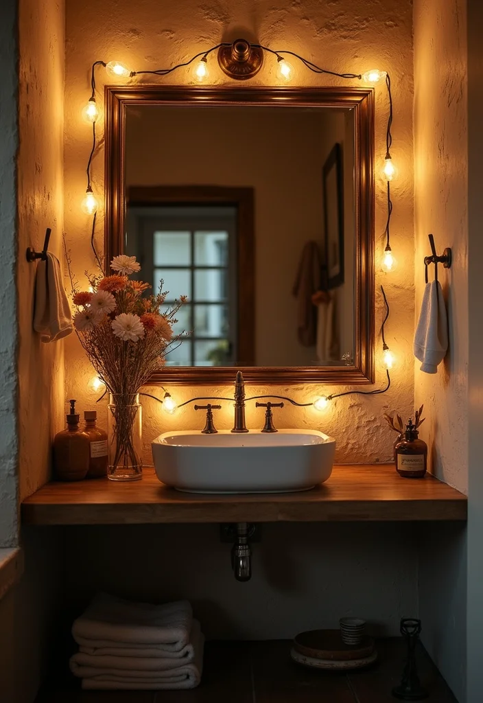 14 Rustic Small Bathroom Ideas With Cozy Touches - 2. Vintage Mirrors