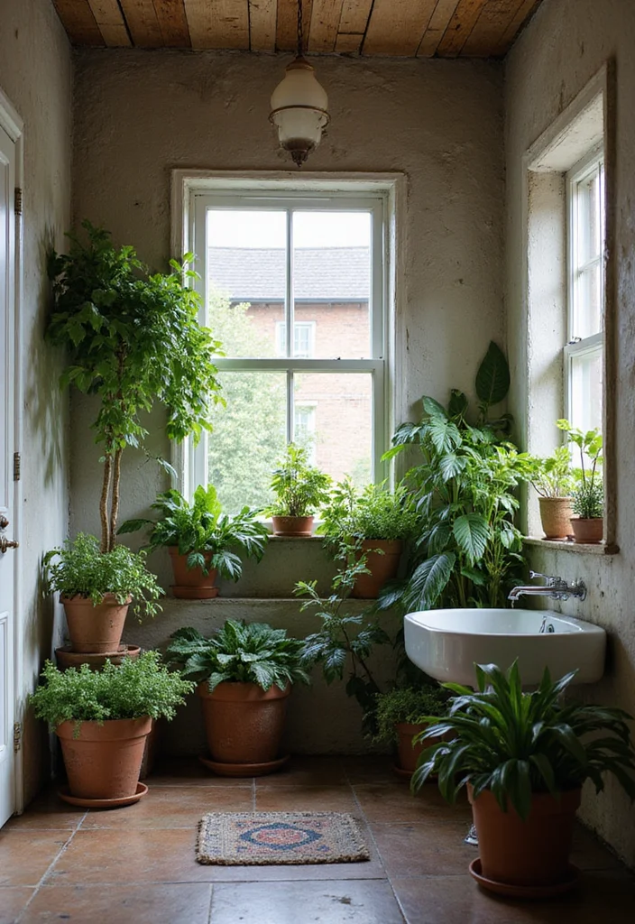 14 Rustic Small Bathroom Ideas With Cozy Touches - 6. Natural Elements