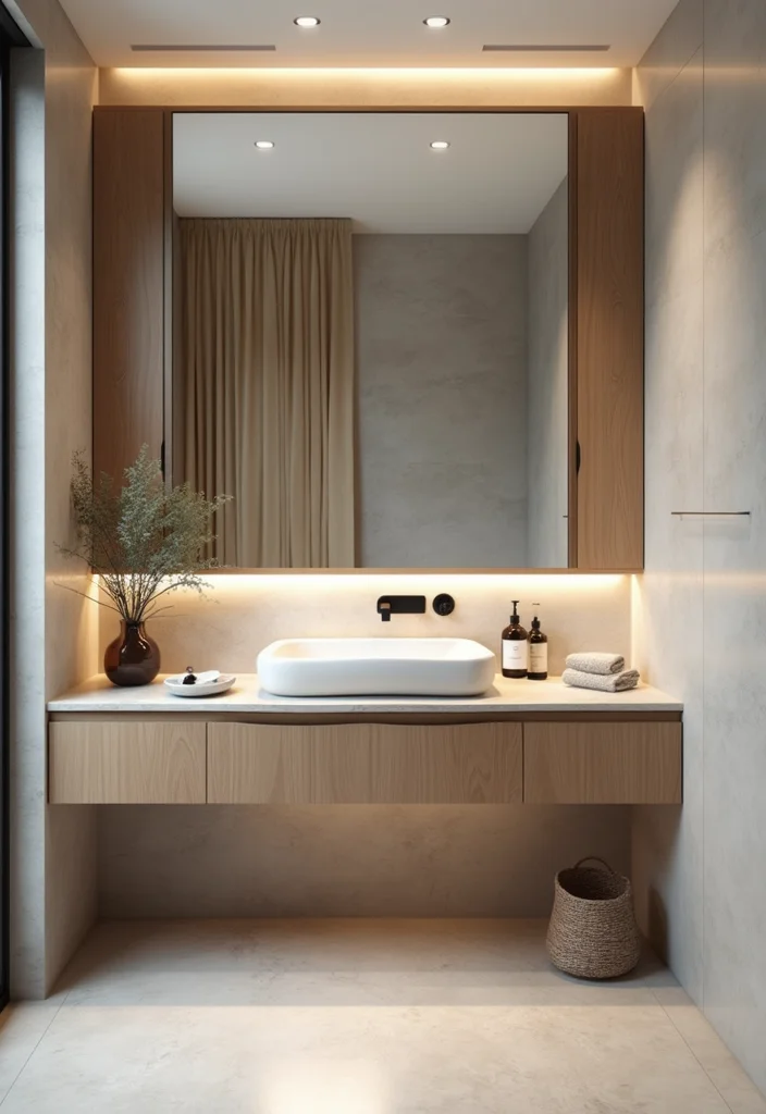 14 Small Bathroom Counter Ideas That Add Function - 13. Smart Use of Mirrors for Illusion of Space