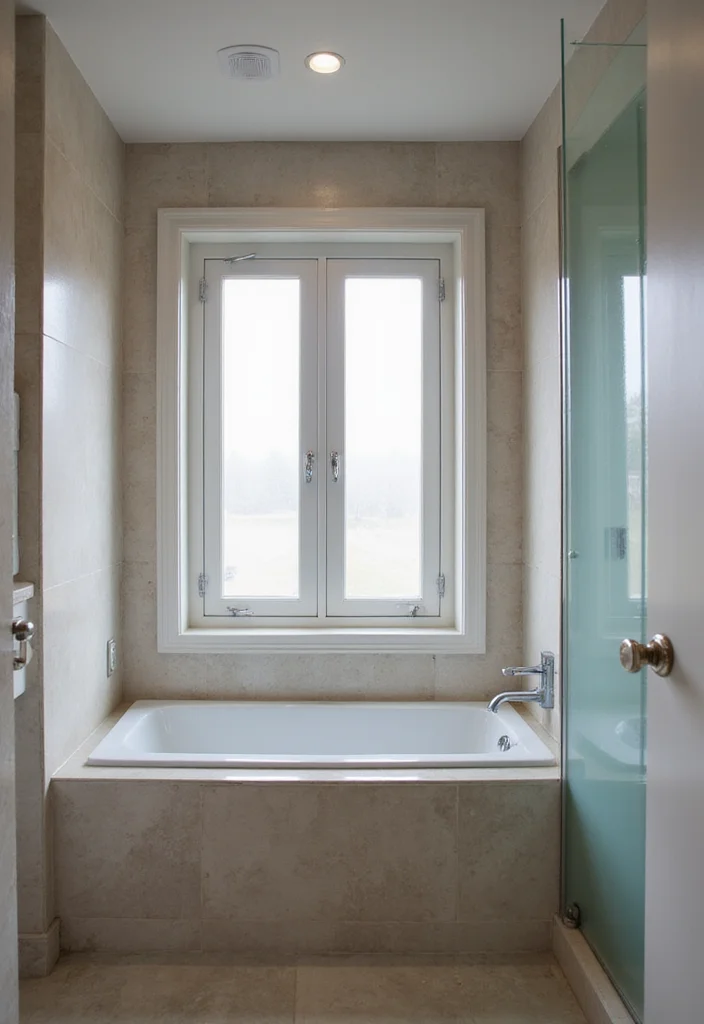 14 Small Bathroom Window Ideas for Light & Privacy - 10. Sliding Panels for Modern Feel