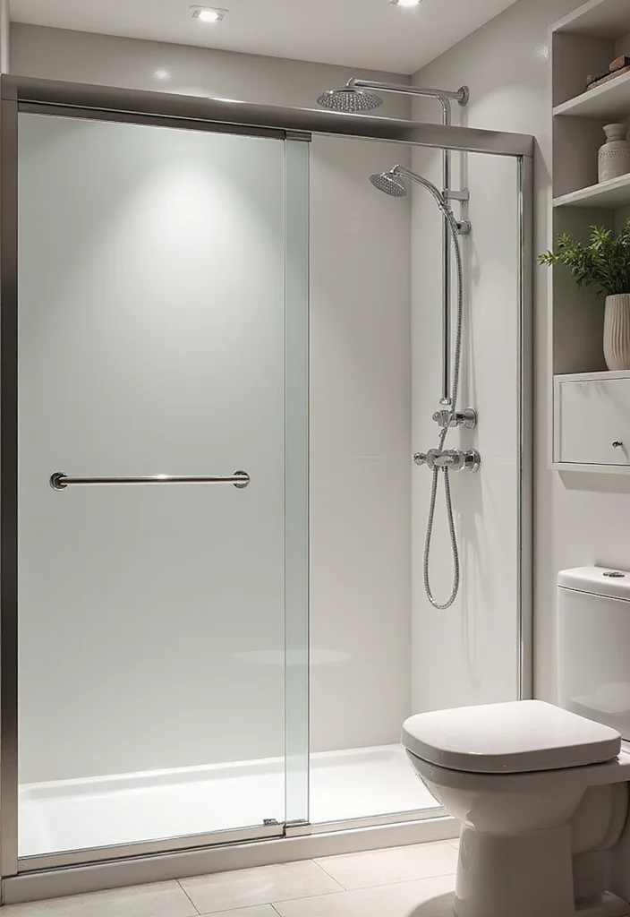14 Small Shower Bathroom Ideas for Compact Homes - 2. Sliding Shower Doors