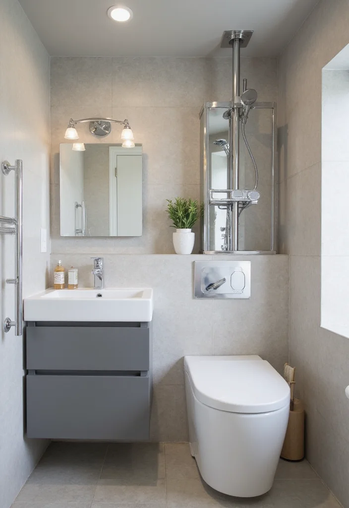 14 Small Shower Bathroom Ideas for Compact Homes - 5. Multi-functional Fixtures