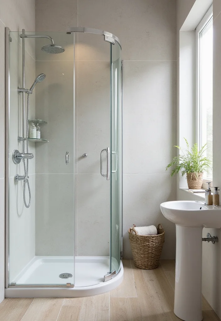 14 Small Shower Bathroom Ideas for Compact Homes - 6. Clear Glass Panels