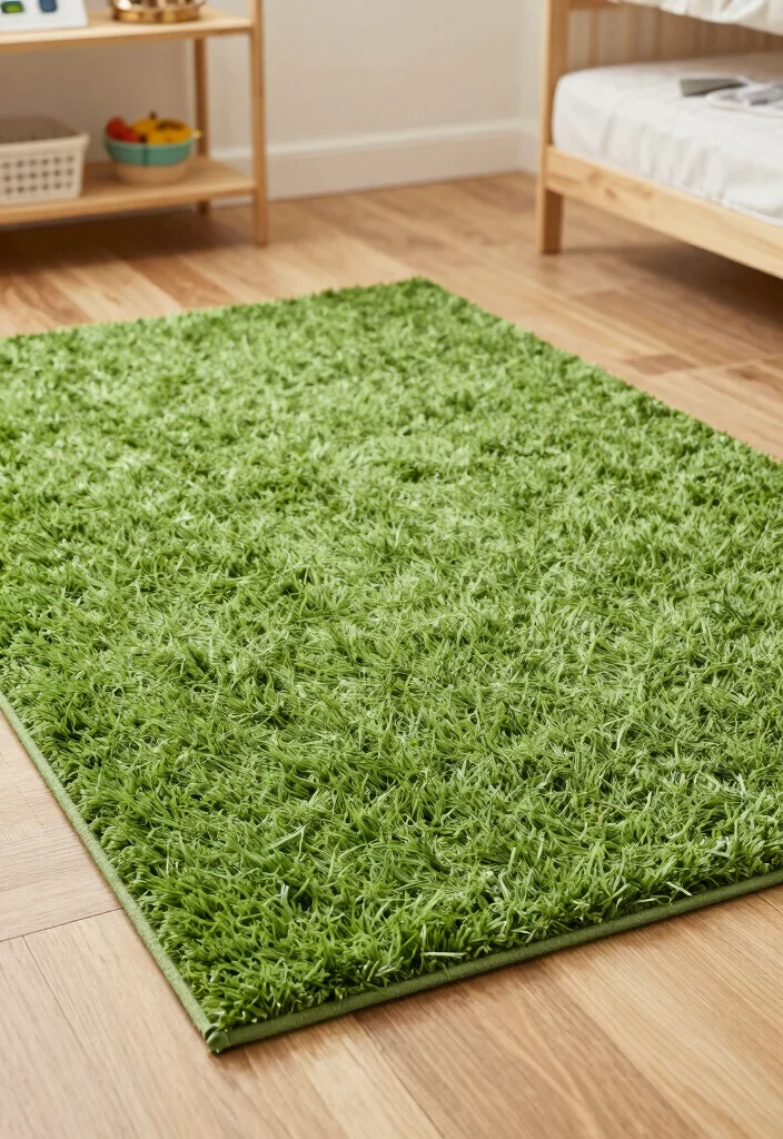 14 Toddler Girl Green Bedroom Ideas With Fresh Nature Vibes - 10. Nature-Inspired Flooring