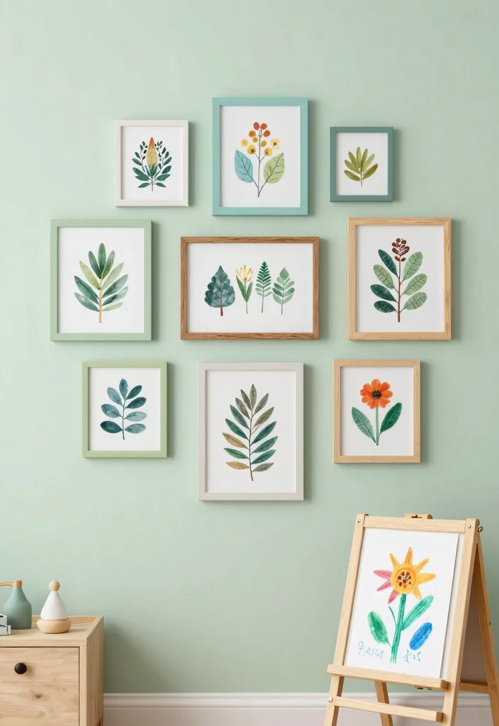 14 Toddler Girl Green Bedroom Ideas With Fresh Nature Vibes - 2. Botanical Wall Art