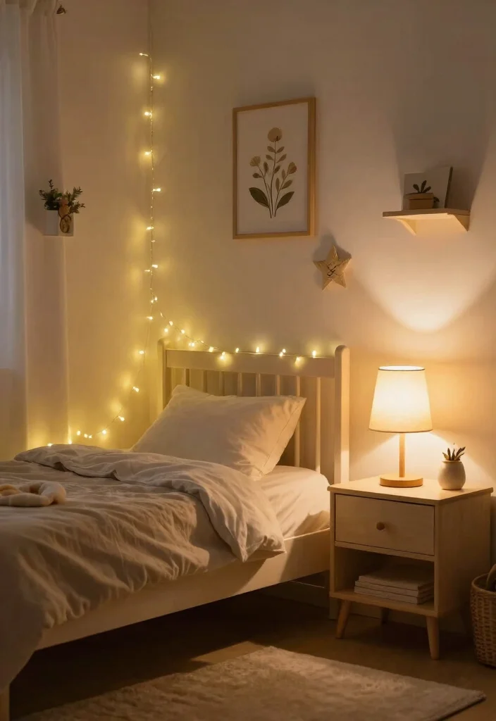 14 Toddler Girl Green Bedroom Ideas With Fresh Nature Vibes - 7. Soft Lighting Solutions