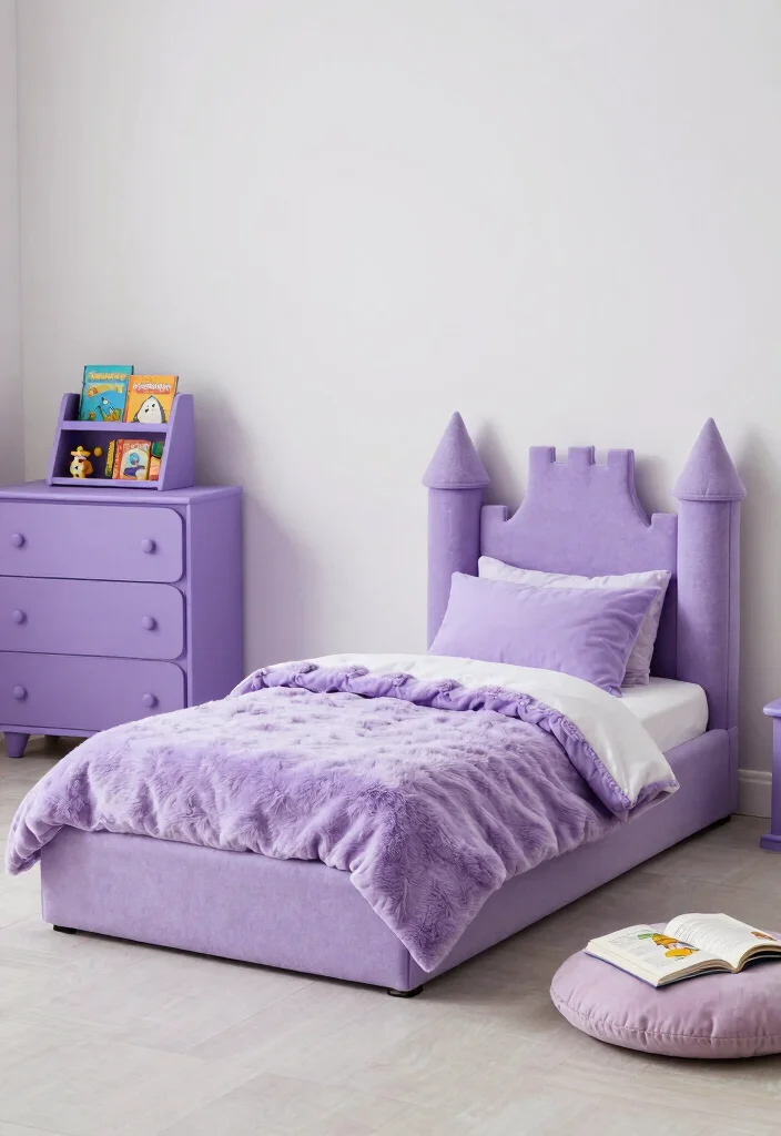 14 Toddler Girl Lilac Bedroom Ideas With Soft Dreamy Tones - 2. Whimsical Furniture Choices