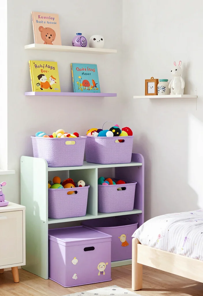 14 Toddler Girl Lilac Bedroom Ideas With Soft Dreamy Tones - 4. Creative Storage Solutions