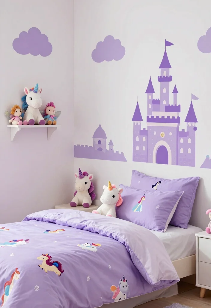 14 Toddler Girl Lilac Bedroom Ideas With Soft Dreamy Tones - 9. Fun Themed Decor