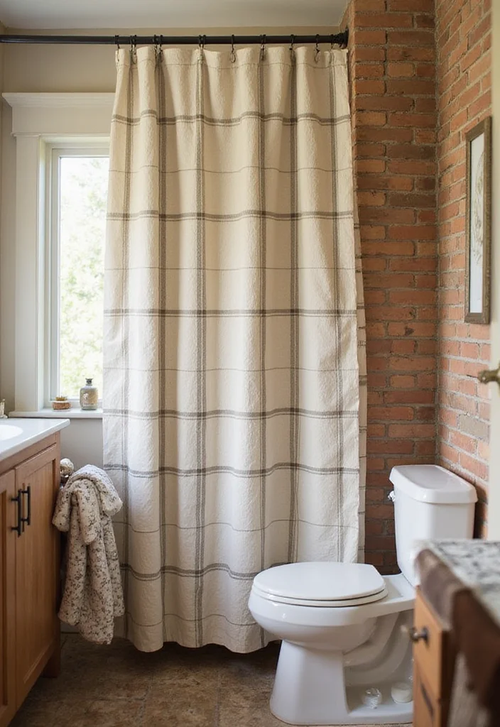 14 Western Bathroom Decor Ideas for a Country Look - 4. Farmhouse Style Shower Curtain