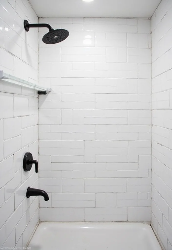 14 White Square Tile Bathroom Ideas for Minimal Spaces - 4. White Square Tile in a Subway Style
