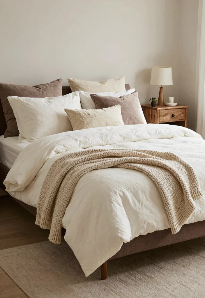 15 Dark Brown Bed Frame Bedroom Cozy Ideas For Warm Comfort - 1. Embrace Layered Textiles