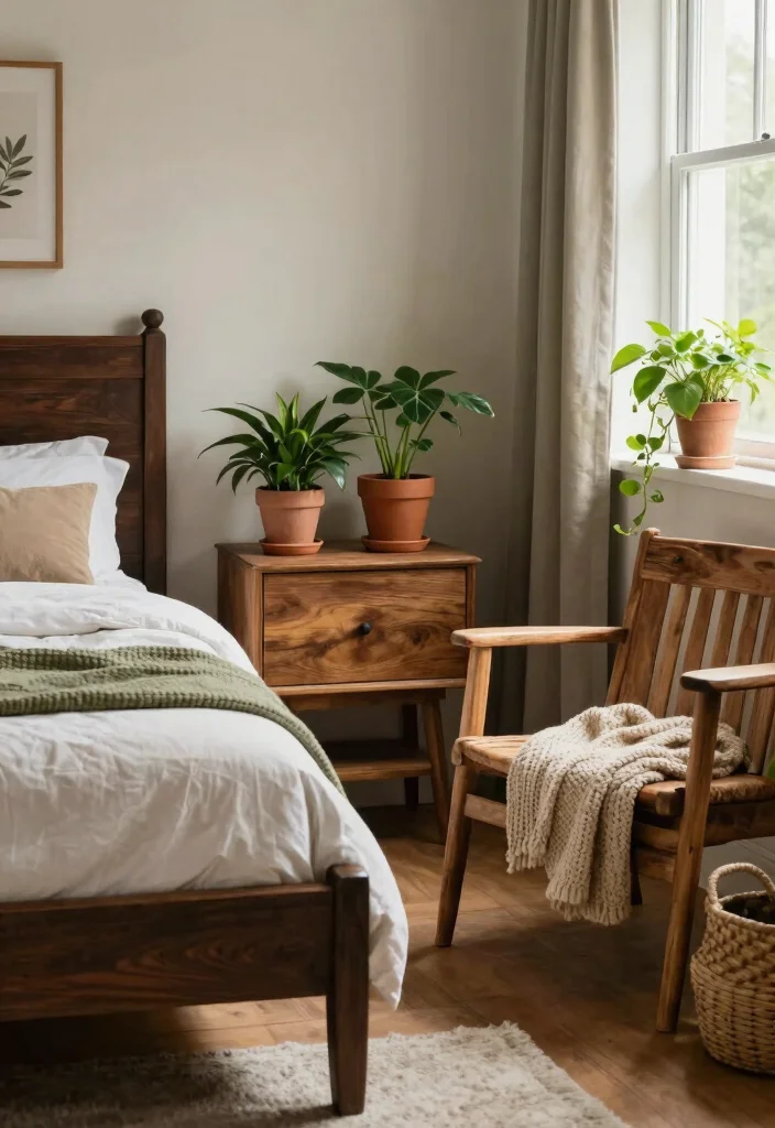 15 Dark Brown Bed Frame Bedroom Cozy Ideas For Warm Comfort - 3. Incorporate Natural Elements