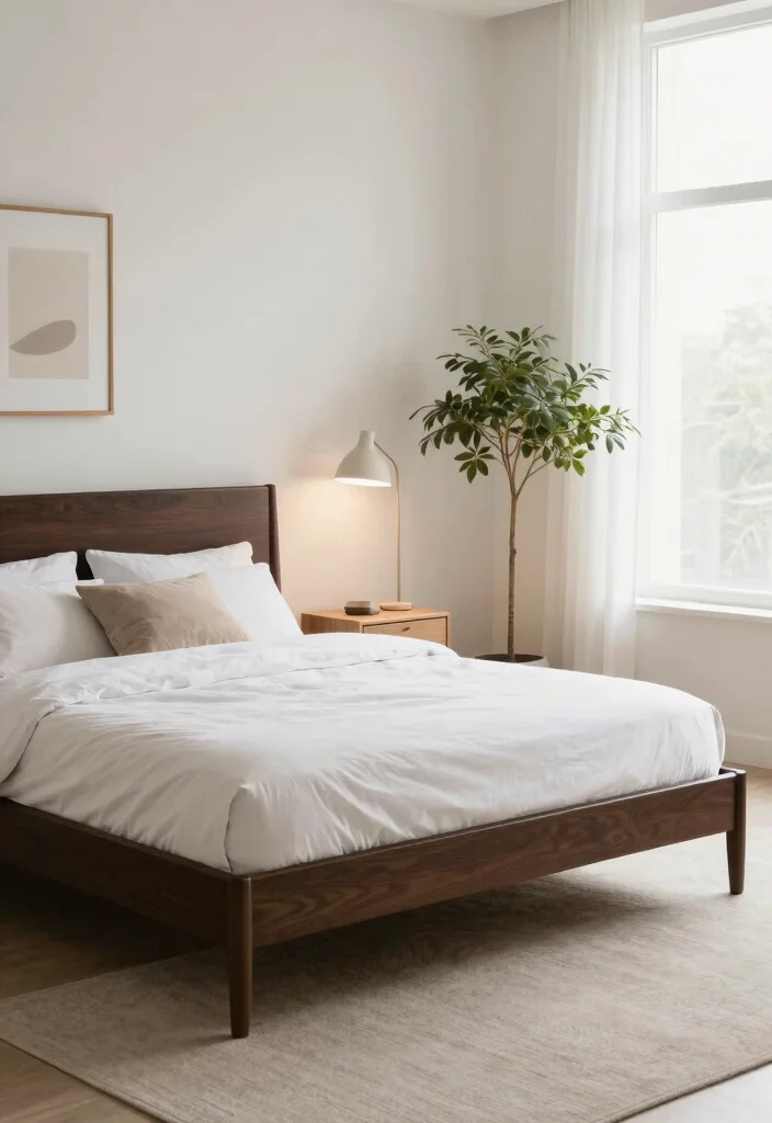 15 Dark Brown Bed Frame Modern Luxury Bedroom Ideas - 1. Embrace Minimalist Elegance
