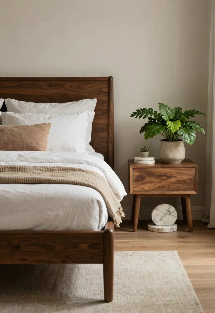 15 Dark Brown Bed Frame Modern Luxury Bedroom Ideas - 4. Use Natural Elements