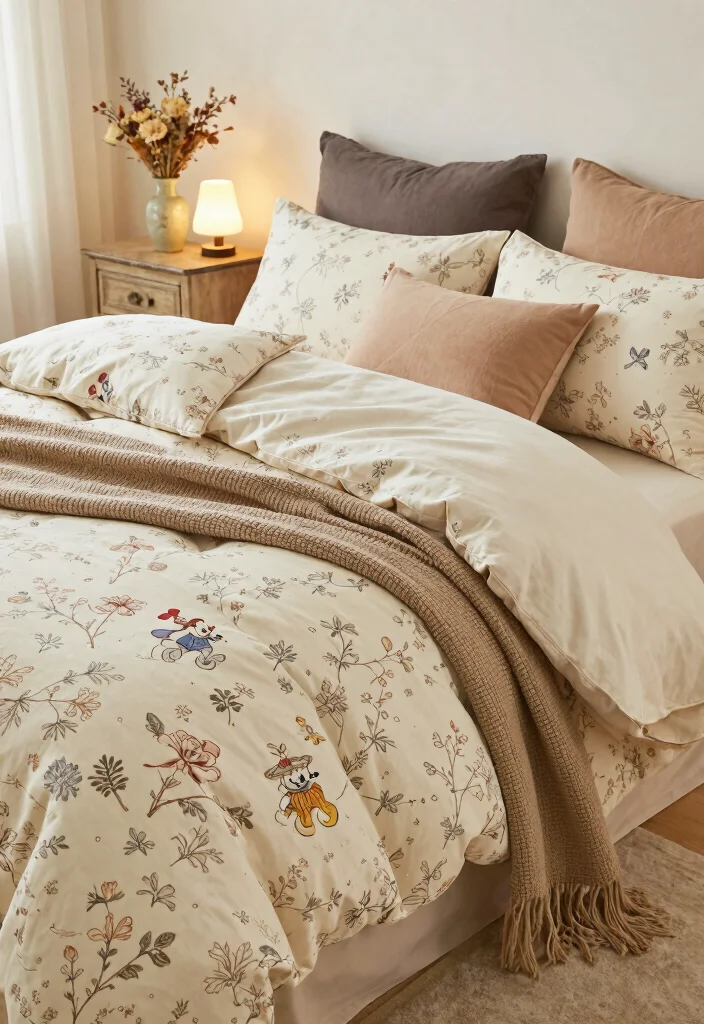 15 Disney Bedroom Ideas For Adults In A Vintage Aesthetic - 1. Vintage Disney-Inspired Bedding