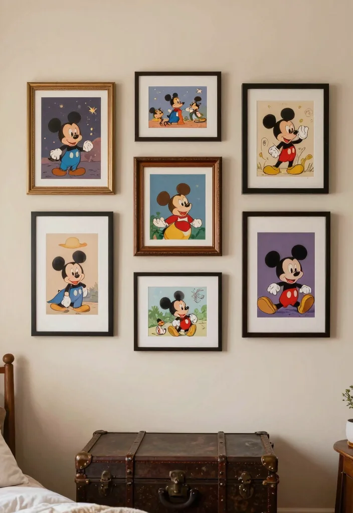 15 Disney Bedroom Ideas For Adults In A Vintage Aesthetic - 11. Collectible Disney Artwork