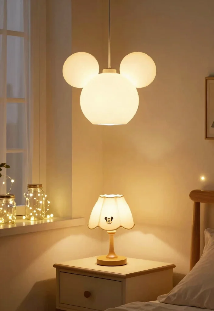 15 Disney Bedroom Ideas For Adults In A Vintage Aesthetic - 3. Whimsical Lighting Fixtures