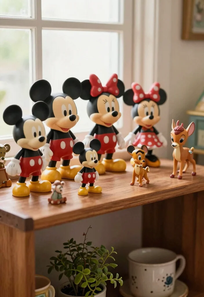 15 Disney Bedroom Ideas For Adults In A Vintage Aesthetic - 5. Vintage Disney Character Figurines