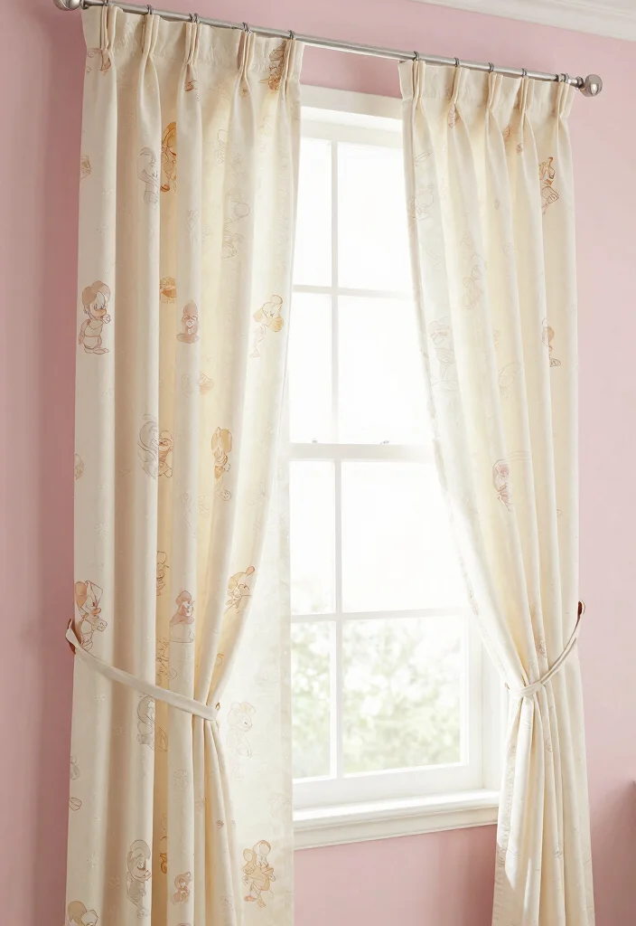 15 Disney Bedroom Ideas For Adults In A Vintage Aesthetic - 9. Nostalgic Disney-themed Curtains