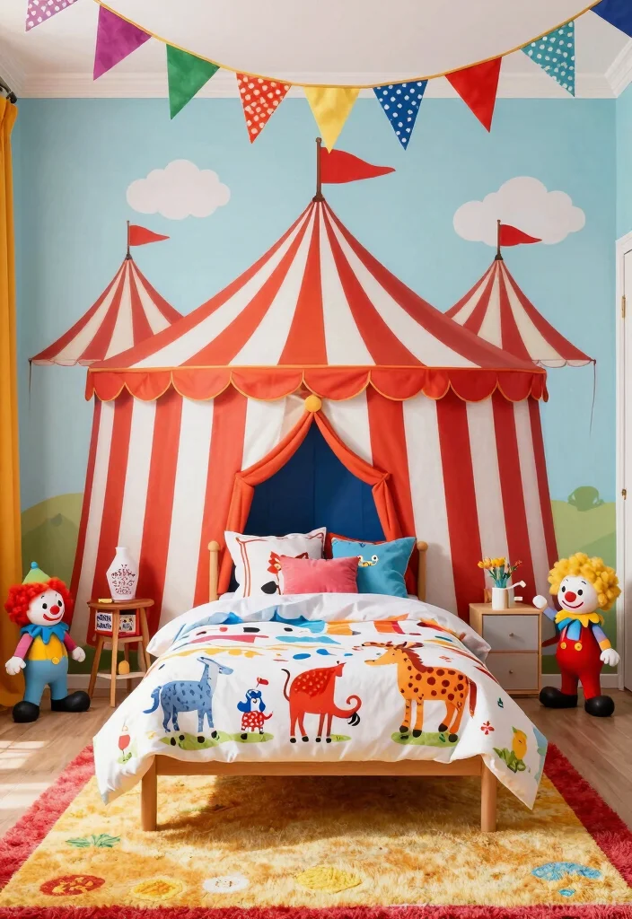 15 Toddler Girl Bloxburg Bedroom Ideas For Cute Builds - 12. Magical Circus