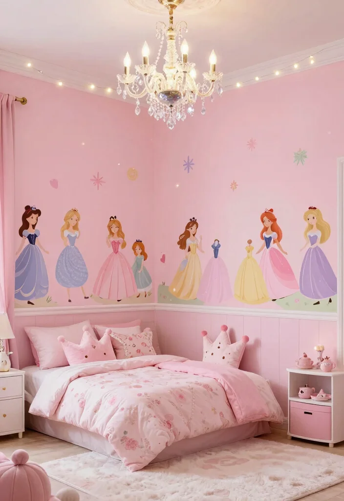 15 Toddler Girl Colorful Bedroom Ideas With Playful Energy - 11. Magical Princess Kingdom