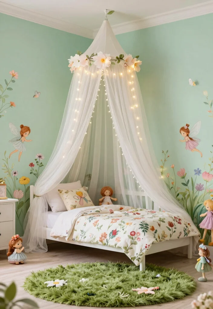 15 Toddler Girl Colorful Bedroom Ideas With Playful Energy - 6. Whimsical Fairy Garden