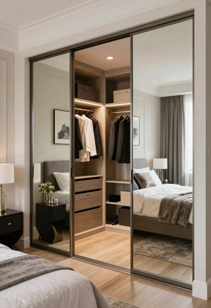 15 Walk In Closet Door Ideas For Stylish Bedrooms - 15. Sliding Mirror Doors