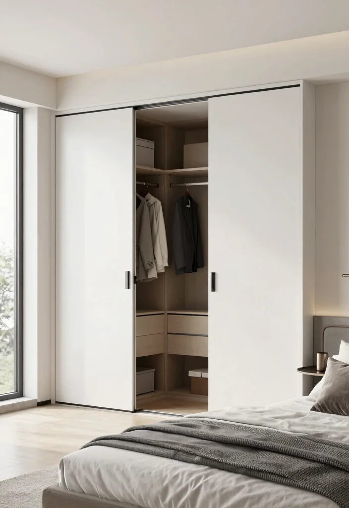 15 Walk In Closet Door Ideas For Stylish Bedrooms - 3. Minimalist Bi-Fold Doors