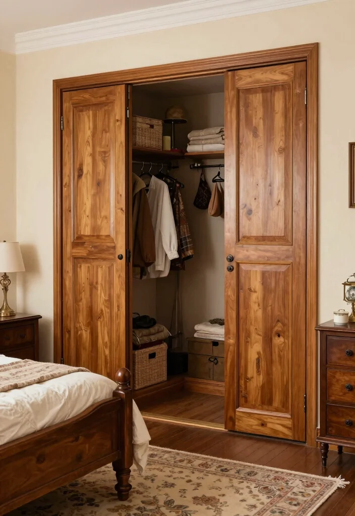 15 Walk In Closet Door Ideas For Stylish Bedrooms - 6. Vintage Style Folding Doors