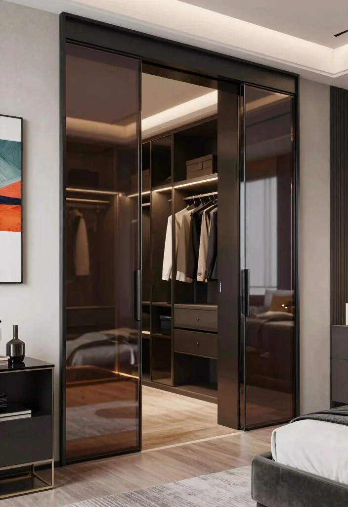 15 Walk In Closet Door Ideas For Stylish Bedrooms - 8. High-Gloss Finish Doors