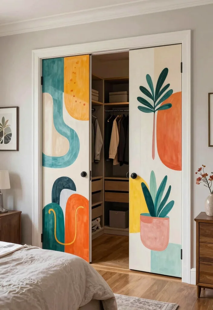 15 Walk In Closet Door Ideas For Stylish Bedrooms - 9. Customized Art Doors