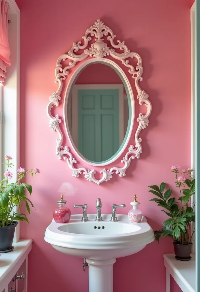 16 Barbie Bathroom Decor Ideas for a Fun Makeover - 11. Stylish Barbie Mirror