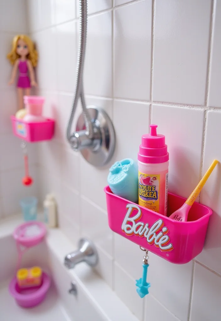 16 Barbie Bathroom Decor Ideas for a Fun Makeover - 7. Barbie-themed Shower Accessories
