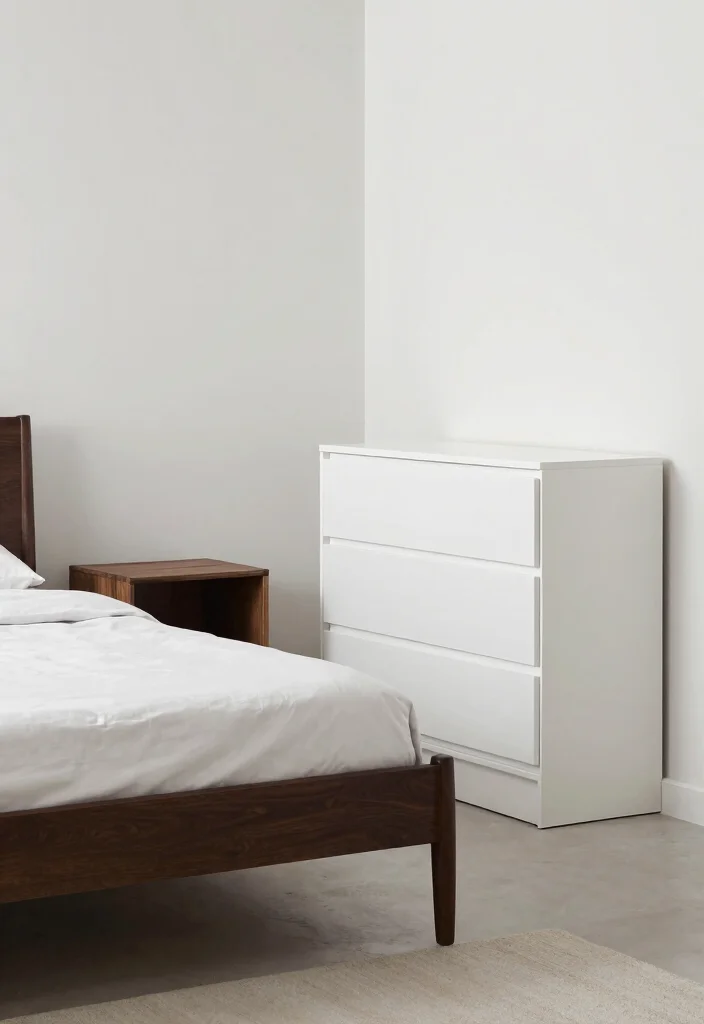 16 Dark Brown Bed Frame Minimalist Bedroom Ideas With Clean Aesthetic - 12. Harmonizing Furniture Choices