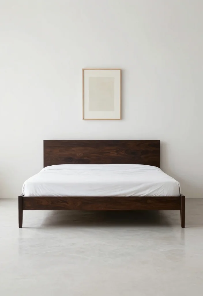 16 Dark Brown Bed Frame Minimalist Bedroom Ideas With Clean Aesthetic - 14. The Power of Negative Space