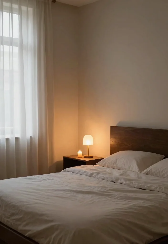 16 Dark Brown Bed Frame Minimalist Bedroom Ideas With Clean Aesthetic - 3. Soft Lighting for Cozy Vibes