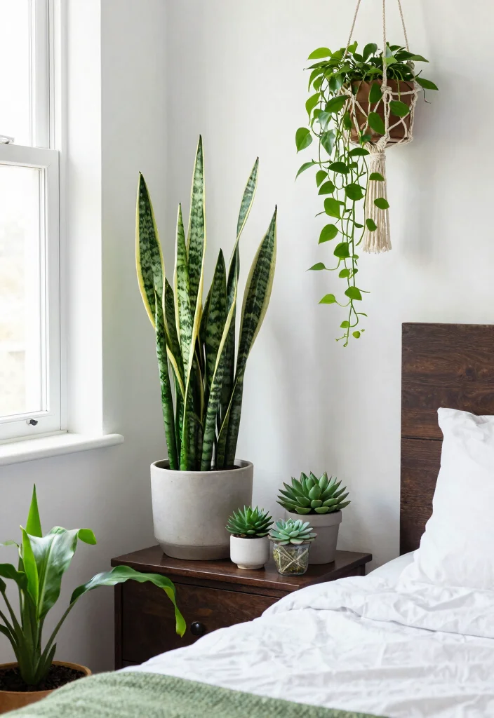 16 Dark Brown Bed Frame Minimalist Bedroom Ideas With Clean Aesthetic - 7. Green Oasis: Indoor Plants