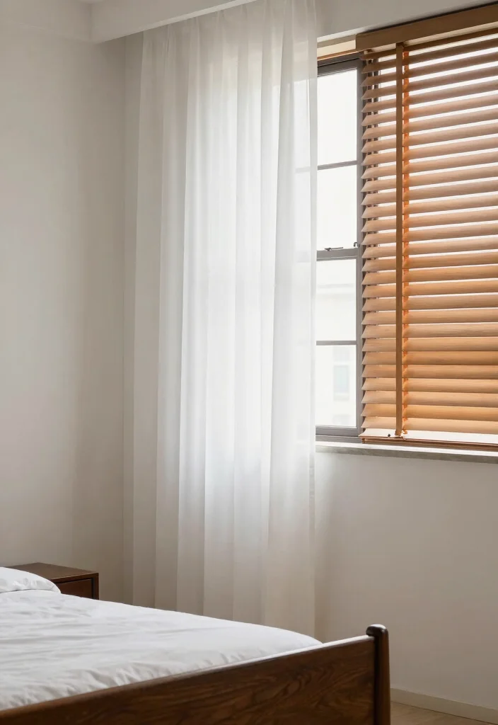 16 Dark Brown Bed Frame Minimalist Bedroom Ideas With Clean Aesthetic - 9. Simple Window Treatments