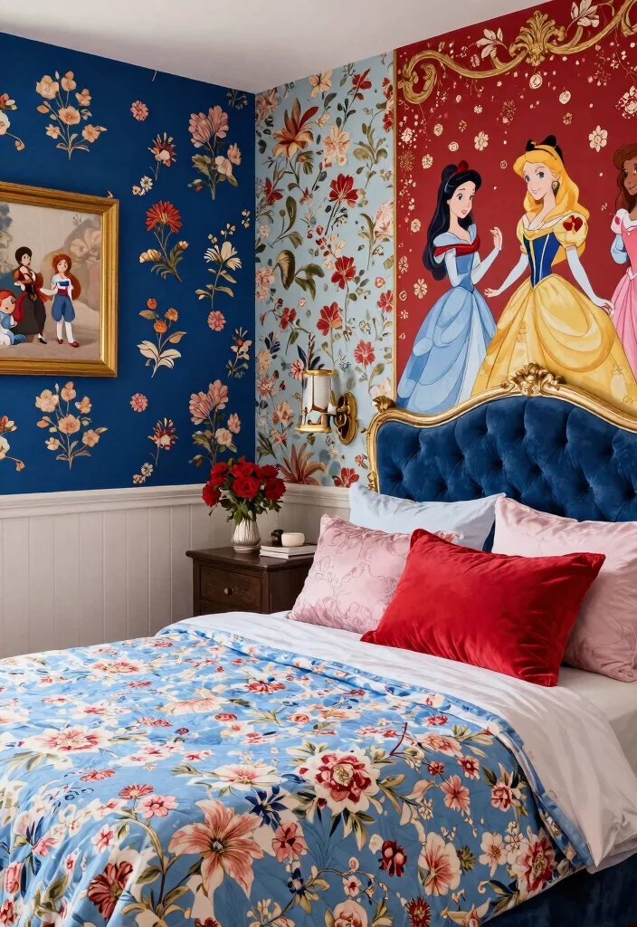 16 Disney Princess Bedroom Ideas For Adults With Magical Elegance - 12. Mixed Princess Vibes