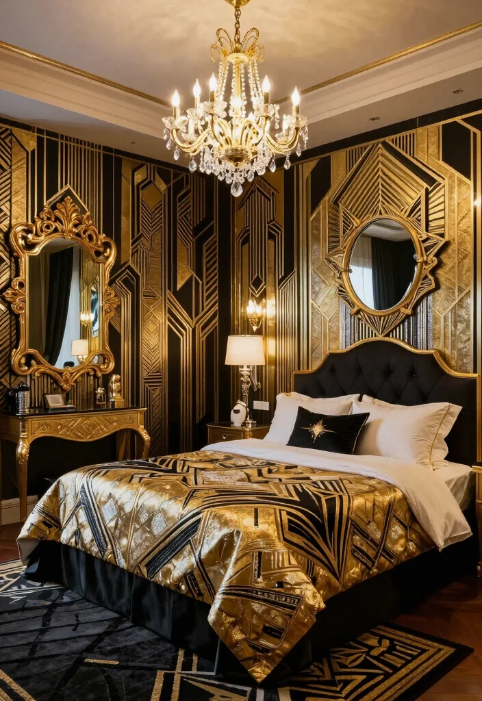 16 Disney Princess Bedroom Ideas For Adults With Magical Elegance - 15. Art Deco Disney Glam