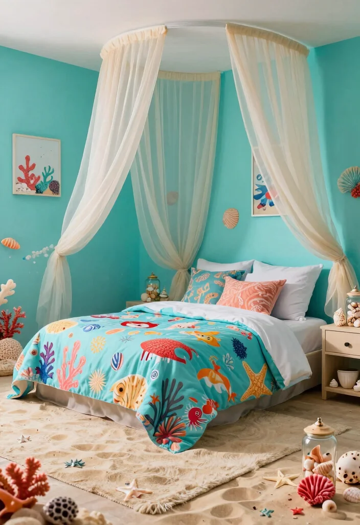 16 Disney Princess Bedroom Ideas For Adults With Magical Elegance - 4. Ariel's Undersea Paradise