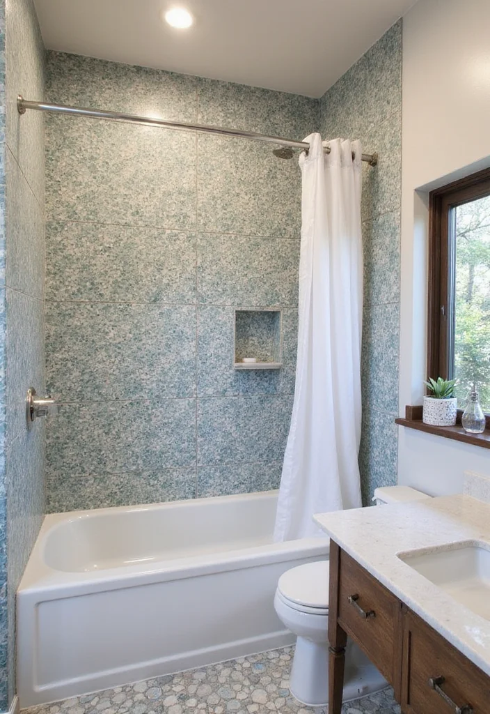 16 Hexagon Mosaic Tile Bathroom Inspirations - 14. Custom Layouts