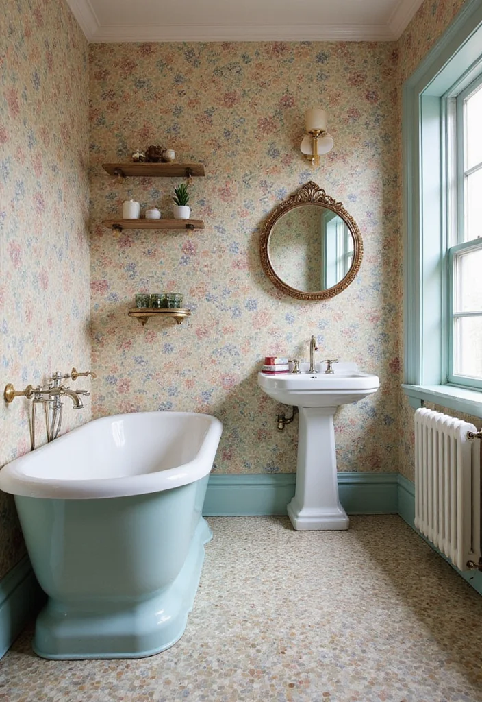 16 Hexagon Mosaic Tile Bathroom Inspirations - 5. Vintage Vibes