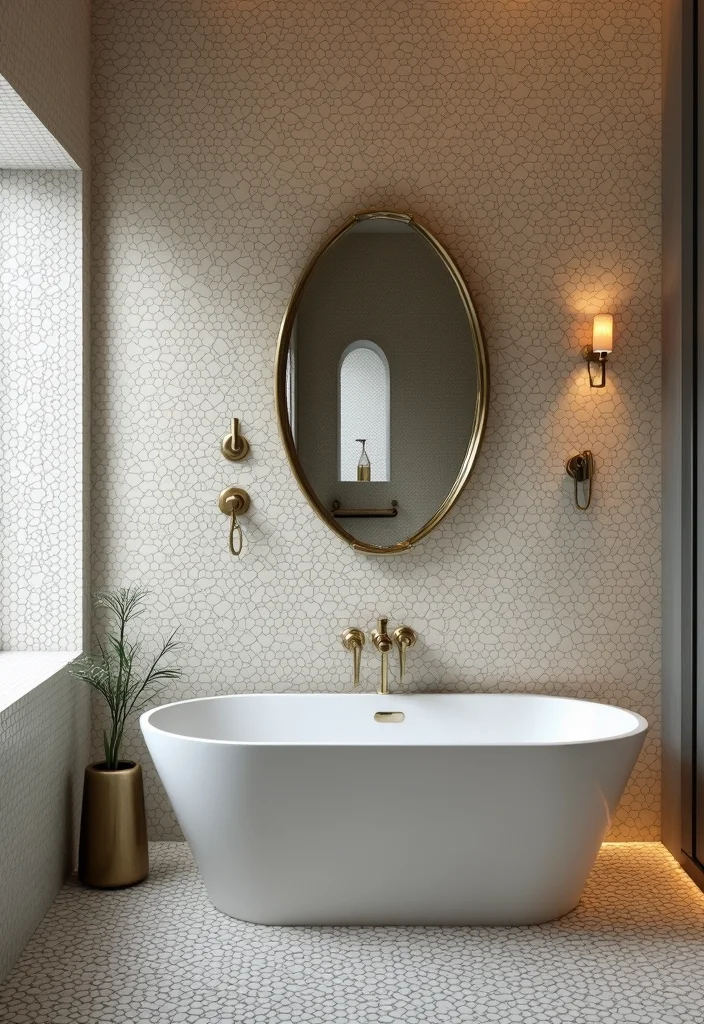 16 Hexagon Mosaic Tile Bathroom Inspirations - 7. Geometric Glam