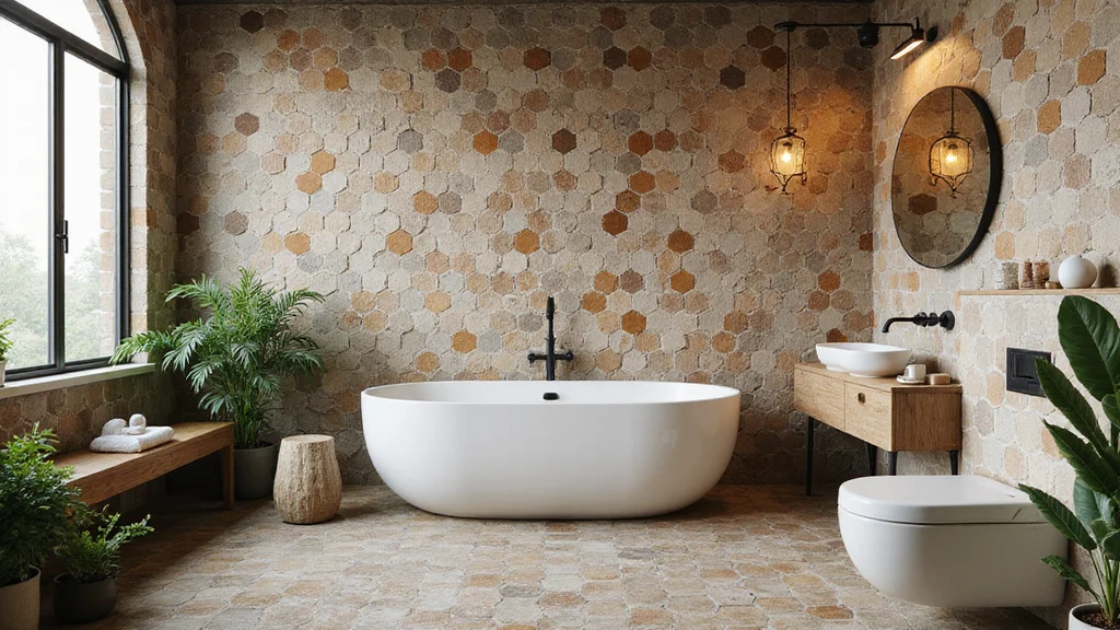 16 Hexagon Mosaic Tile Bathroom Inspirations