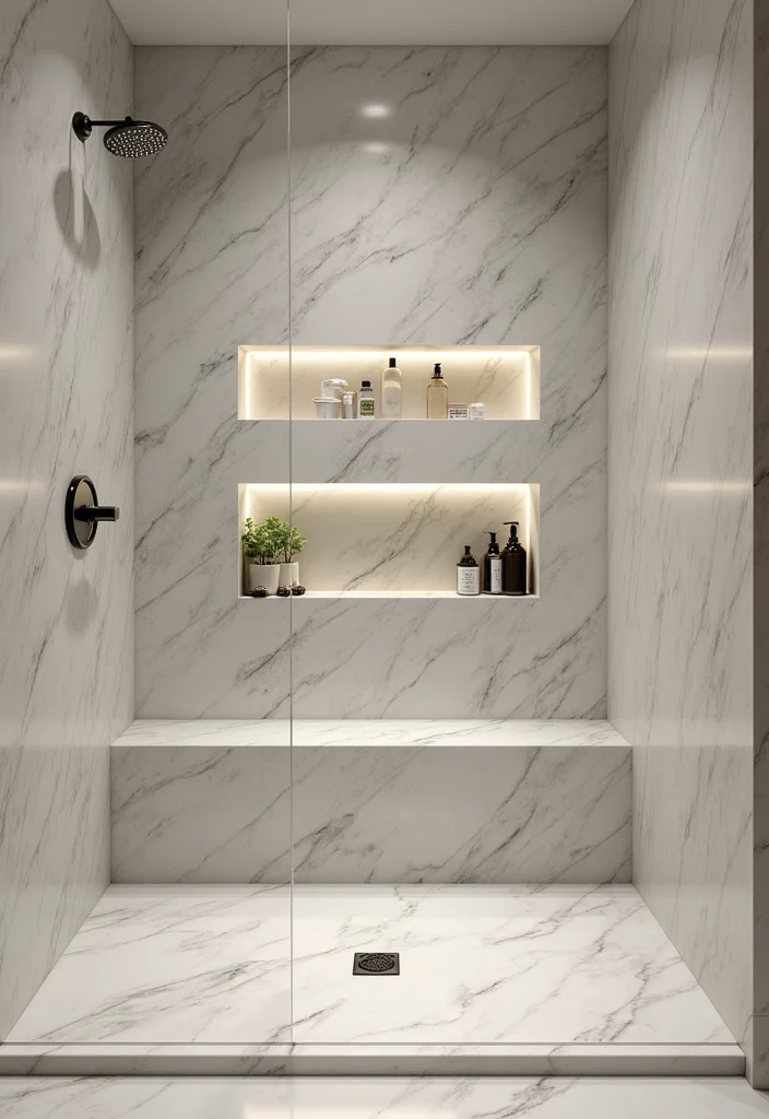 16 Luxury Small Bathroom Ideas Worth Saving - 3. Luxurious Shower Niches