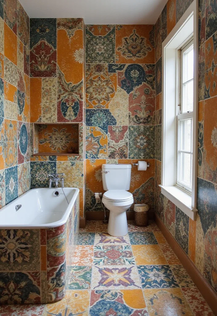 16 Luxury Small Bathroom Ideas Worth Saving - 4. Statement Tiles