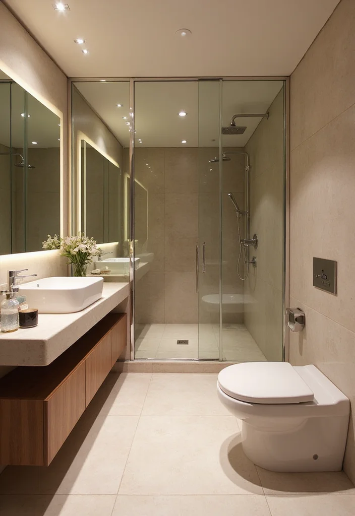 16 Luxury Small Bathroom Ideas Worth Saving - 8. Mirrored Walls